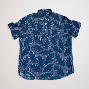 J.Crew Blue with grey short sleeve shirt